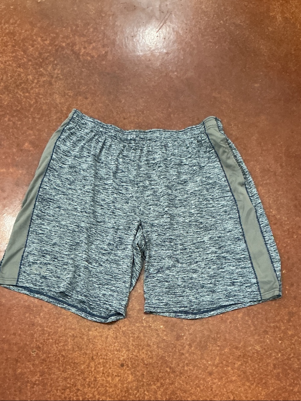 Under Armour Men's Heather Gray Athletic Shorts with Olive Side Panels